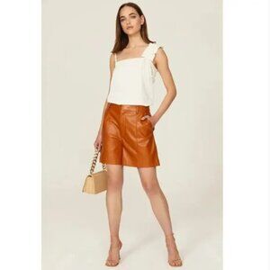 Jason Wu Vegan Faux Leather High Wasted Shorts 8